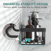 Adhesive Shower Caddy 6 Pack, Large Capacity Bathroom Organizers and Storage, No Drilling Wall-Mounted Basket, Black