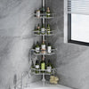 4-Tier Corner Shower Caddy Tension Pole, Fits 37.8”-124”, Silver