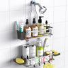 Hanging Shower Caddy, Rustproof Shower Shelf Racks Over Shower Head - No Drilling Bathroom Organizer for Shampoo with Soap Holder-Silver