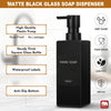 Dish Soap Dispenser for Kitchen, 12 fl oz/350 ml Kitchen Soap Dispenser with Sponge Holder, Customized Matte Black Kitchen Soap Dispenser Set