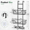 Shower Caddy, Hanging Organizer Rack with Hooks and Adhesives, No Drilling, Rustproof Stainless Steel Bathroom Organizer Bathroom Shower Shelves for Inside