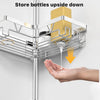 Corner Shower Caddy Tension Pole - Chrome 4-Tier Adjustable Shower Tension Rod Organizer with Hooks & Soap Holders, 25-114.2 Inch Stainless Steel Shower Storage Rack for Renters & Family