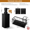 Dish Soap Dispenser for Kitchen, 12 fl oz/350 ml Kitchen Soap Dispenser with Sponge Holder, Customized Matte Black Kitchen Soap Dispenser Set