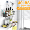Hanging Shower Caddy, Rustproof Shower Shelf Racks Over Shower Head - No Drilling Bathroom Organizer for Shampoo with Soap Holder-Silver