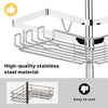 Corner Shower Caddy Tension Pole - Chrome 4-Tier Adjustable Shower Tension Rod Organizer with Hooks & Soap Holders, 25-114.2 Inch Stainless Steel Shower Storage Rack for Renters & Family